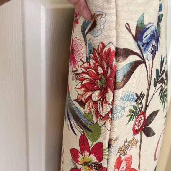 Johnny Was California Women's Canvas Shoulder Tote Bag Boho Floral Bird - Picture 6 of 9